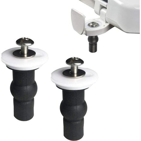 Fixation Abattant WC,2 PCS Vis de Siège de Toilette Écrous en Caoutchouc Expansibles Raccords de Siège de Toilette Universels Vis pour Couvercle de Couvercle de Toilette Noir (1/5)