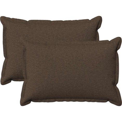 Coussin avec oreiller HOUTEN 2 pièces Taupe Lin synthétique vidaXL