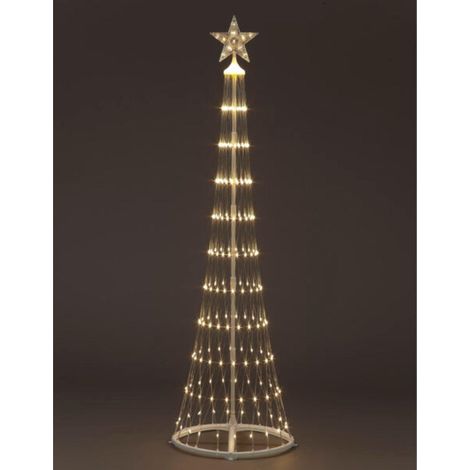 2.5m Light Up Christmas Cone Tree 220 Warm White LEDs Indoor Outdoor Garden Decoration (1/4)