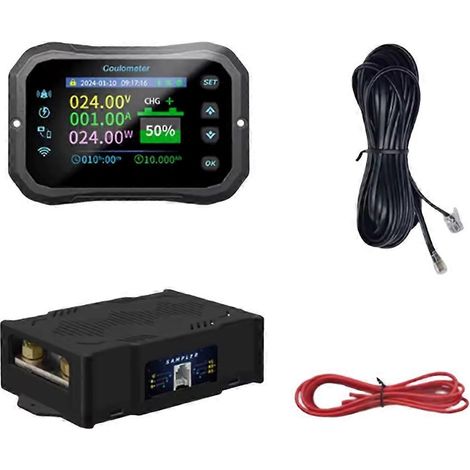 Compteur de coulomb WiFi KM160F, voltmètre-ampèremètre, indicateur de capacité de batterie lithium-plomb-acide, moniteur de batterie pour camping-car (1/5)