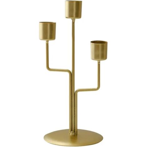 Bougeoirs modernes en métal doré pour la maison, la fête, le salon, le dîner (1/5)