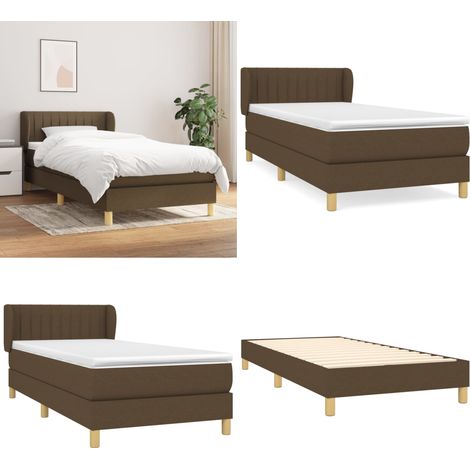 Boxspringbett mit Matratze Dunkelbraun 90x200 cm Stoff - Boxspringbett - Doppelbett - Bettenrahmen - Lattenrost - Matratze - Home & Living (1/5)