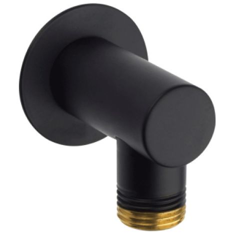 Prise d'eau murale Slim en laiton avec plaque murale noir mat BLACK & WHITE - BOSSINI V00235073 (1/2)