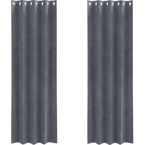 Rideaux occultants 2 pcs Gris clair 140 x 260 cm Velours (1/5)