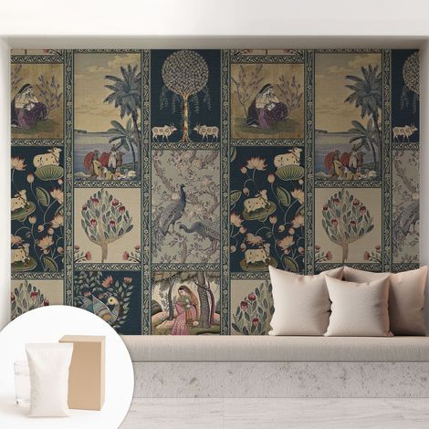 Papier peint intissé avec imprimé pour décoration intérieure pour rénovation a motif - Colle incluse gratuite Scène romantique 208x146 cm (1/5)