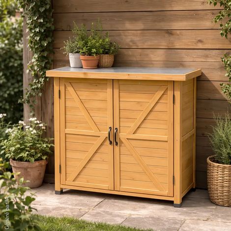 Abri de jardin Sambre en bois Hauteur 93 cm - 2 portes 0,36m² (1/5)