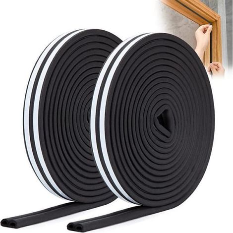 Joint Porte Isolation - Mousse EPDM - Profil D - 12 M - Pour Portes et Fenêtres - 5 À 7 mm (1/4)