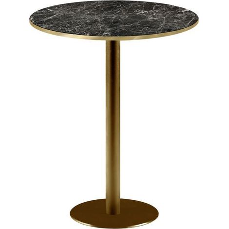 Mange-debout rond Ø 60 cm Rome bistrot marbre noir brillant
