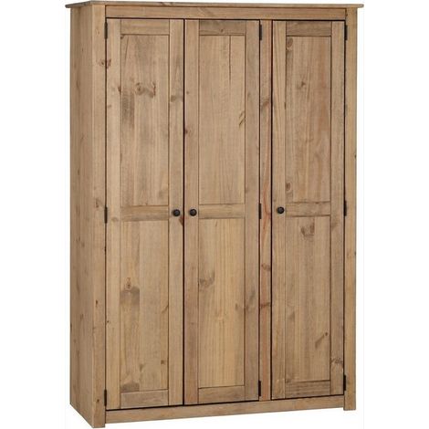 Panama 3 Door Wardrobe - L50 x W118 x H175 cm - Natural Wax (1/5)