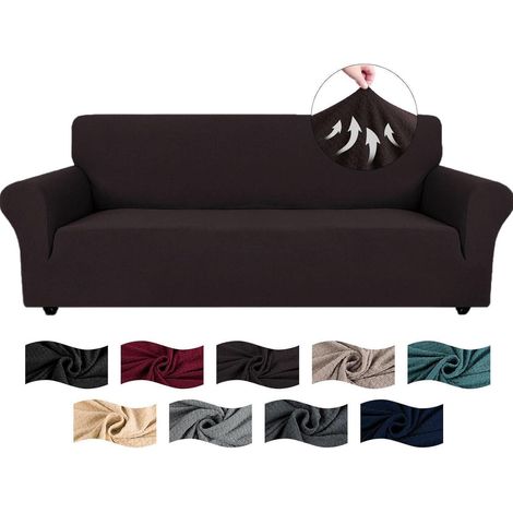 Elastischer Sofabezug 3 Sitzer, Jacquard Couchüberzug rutschfest, mit Armlehnen, waschbar (1/5)