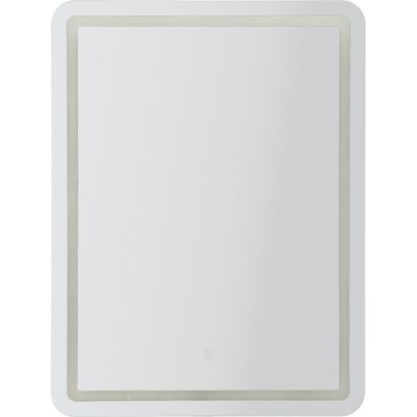 Specchio da Muro LED Simple Rett, 60x3,5x80 cm in Specchio Argento (1/5)