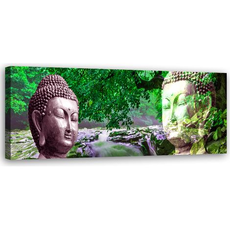 Tableau sur toile Bouddha dans la forêt 90x30 (1/5)