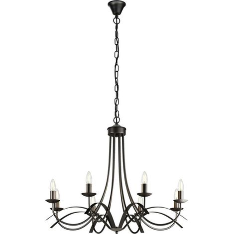[GEBRAUCHT] B-Ware Lindby Amonja Kronleuchter Deckenlampe Lampe Leuchte 8 Flammig E14 Antik Braun