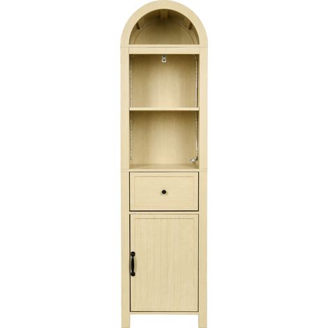 Freistehender Badhochschrank 40x30x163 cm MDF Holzoptik mit RGB-LED (1/5)