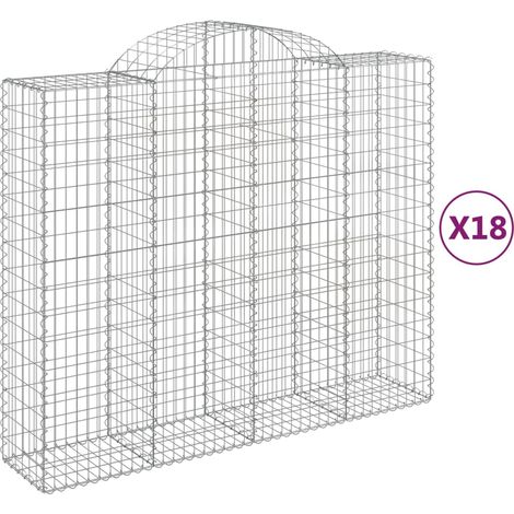 Maison Exclusive - Paniers à gabions arqués 18 pcs 200x50x160/180 cm Fer galvanisé
