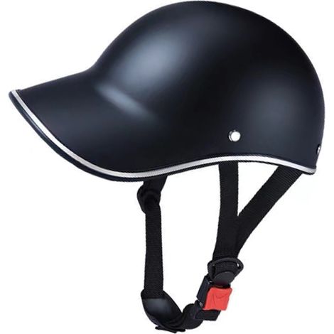 Casque de baseball pour moto, respirant, réglable, léger, en plastique ABS, noir. (1/5)