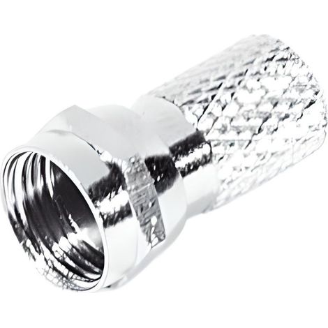 Prise F pour câble antenne coaxial SAT/TV - Connecteur mâle - Gris
