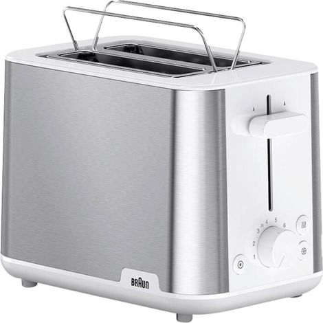 Braun HT1510BK PurShine Tostapane 2 Fette 8 Livelli di Doratura 900 W Acciaio Inox colore Nero (1/5)