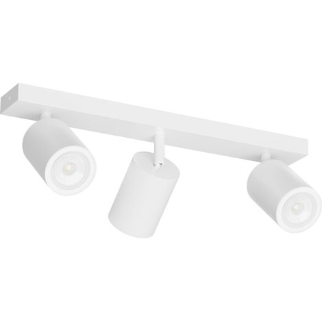 Plafonnier 3 Spots GU10, Spot Plafond Blanc Orientable Rotatif, Moderne Luminaire Plafonnier, Éclairage de Plafond Metall pour Cuisine, Chambre, Salon, Couloir, 39 cm, Ampoule non Incluse (1/5)