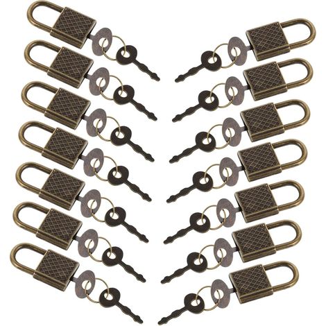 Lot de 20 mini cadenas vintage avec clé, valise et boîte à bijoux (1/5)