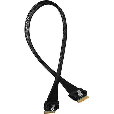 Câble de données PCIe 4.0 x8 SFF8654 vers SFF8654 mâle-mâle Slimsas 8X SFF8654 X8 GEN4 pour carte graphique GPU SSD B (1/5)