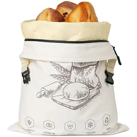 Sac à pain en cire d'abeille, réutilisable, écologique, BLANC (1/2)