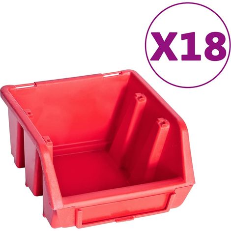 Maison Exclusive - Kit Contenitori 80 pz con Pannelli a Parete Rosso e Nero (1/5)
