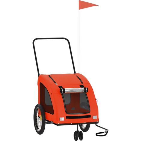 Remorque de vélo pour animaux de compagnie orange et gris CFW52317 (1/5)