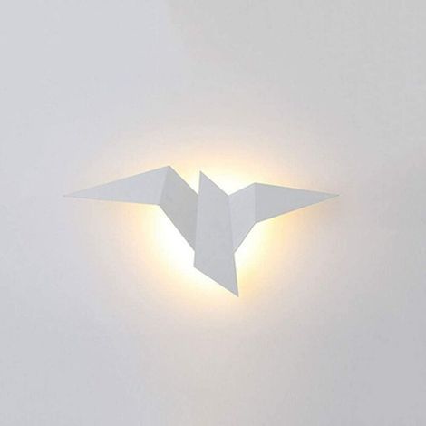 Aplique de pared LED de 2 W, moderno aplique geométrico con forma de pájaro para interiores, luz para lavabo en sala de estar, dormitorio, pasillo, mesita de noche – Blanco cálido 3401 (1/4)