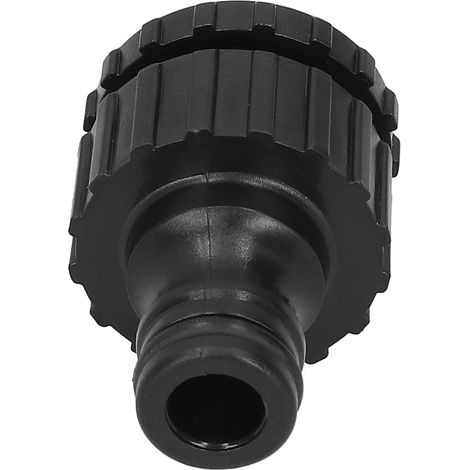 Adaptateur de Robinet avec Filetage Femelle G1/2 et G3/4 – Kit de 12 Pièces Noir – Robinet de Jardin et Maison – Matière Plastique Haute Qualité (1/5)