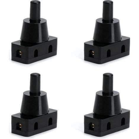 4er Drucktaster 250V 10A IP20, Mini-Einbautaster mit Mutter, 1-polig, für Tischleuchten und Lampenbau (1/5)