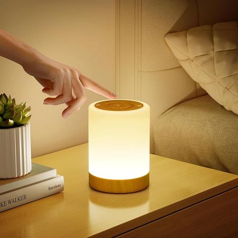 Lámpara de noche sensible al tacto con brillo ajustable, 4 modos y 256 colores RGB, luz de noche LED para niños, lámpara de lactancia recargable por USB, lámpara de mesa inalámbrica para el dormitorio (1/5)