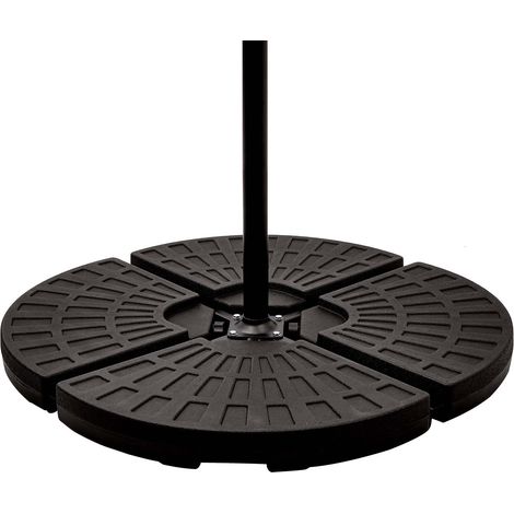 Mondeer Parasol Base Stand 4-Pezzo Set, Nero (1/4)
