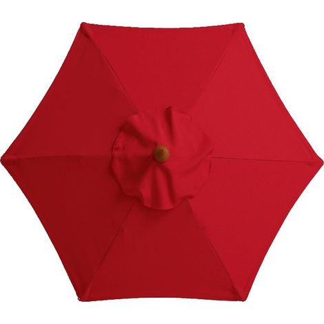 Toile De Rechange Pour Parasol - 6 Baleines - Diamètre 2 M - Imperméable UV - Rouge (1/5)