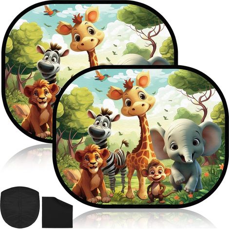 2 Pièces Pare Soleil Voiture Bébé 44x36 cm, Cache Vitre pour Enfants Protection UV Fenêtre Latérale (1/5)