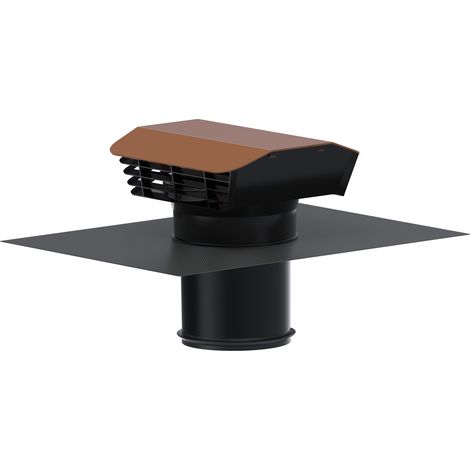 Chapeau toiture plastique D 150/160 mm rejet 350 m3/h asp 360 m3/h tuile S&P 872012