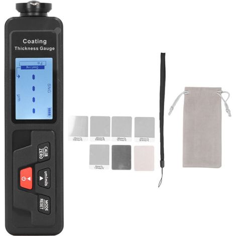Misuratore di spessore della vernice, riconoscimento automatico, display LCD retroilluminato, tester di spessore per rivestimenti auto, millimetri (1/5)