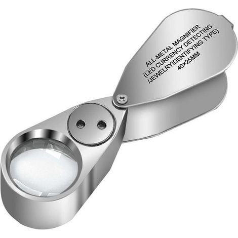 40-fache, faltbare Juwelierlupe mit LED-Beleuchtung (1/5)