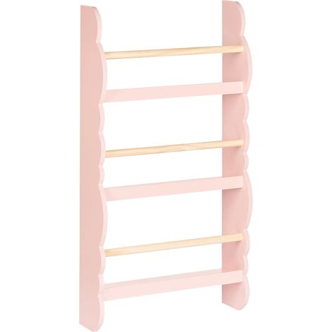 Libreria da parete in legno di pino MDF a 3 livelli per bambini Rosa pastello Rigolet (1/5)