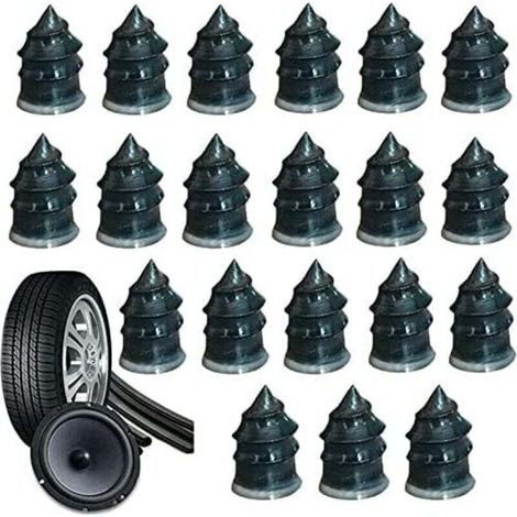 Lot de 20 Clous en Caoutchouc pour réparation de Pneu de Voiture et Moto Taille 6.812.7cm (1/4)