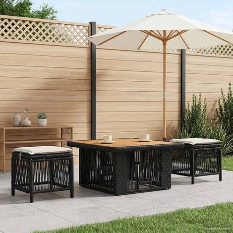 vidaXL Set da Pranzo per Giardino 3 pcs Beige e Crema polyrattan (1/5)