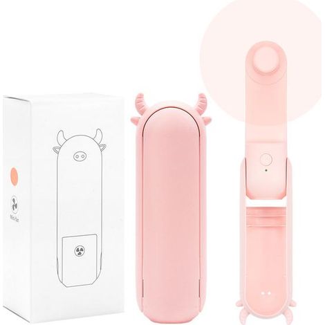 Mini ventilateur portable rechargeable, fonctionnant sur batterie [14 à 21 heures d'autonomie] avec batterie externe (1/5)