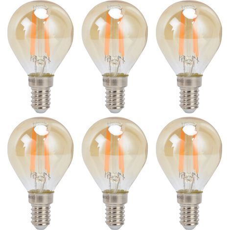 6 pièces ampoule rétro G45 dorée, culot E14, lampe décorative 4W 220V lumière chaude pour luminaire maison (1/5)