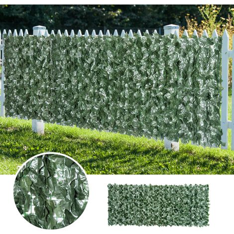 Brise-vue artificiel en lierre 3 x 1,5 m, rouleau de fausse haie de feuilles pour jardin, balcon et décoration extérieure (1/5)