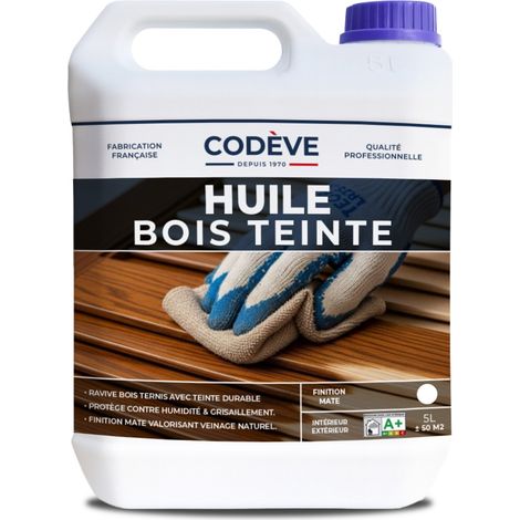 Huile Teintee Bois - 5 L - Codeve Bois - Noyer - Pour La Protection D'un Bardage, Volet, Persienne, Huisserie Ou Fenêtre.