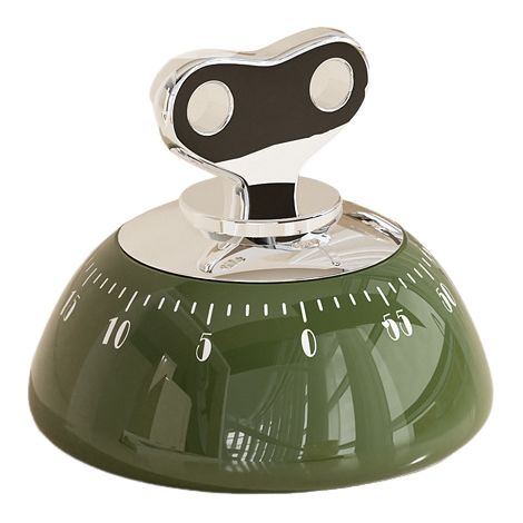 Temporizador mecánico magnético de 60 minutos, de cuerda manual, apto para cocinar, hornear y para uso en el aula (verde, 1 unidad). (1/5)