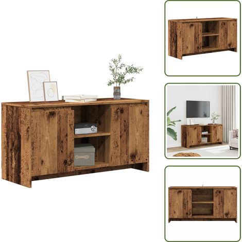 Mobile in Legno - vidaXL Mobile Porta TV Legno Antico 102x37,5x52,5 cm Legno Multistrato - Mobile in Truciolato