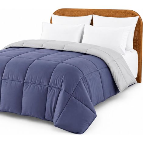 Couette réversible en Duvet Alternatif Bleu Infinity Argent King Size (1/5)