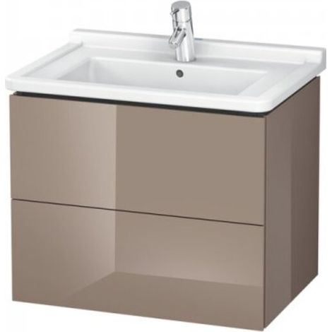 Mueble de baño L-CUBE 469x670x558mm capuchino alto brillo (1/4)