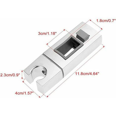 Support Coulissant Pour Pommeau De Douche - Rail Rectangulaire - Sans Perçage - Réglable En Hauteur Et En Angle - 1 Pièce (1/4)